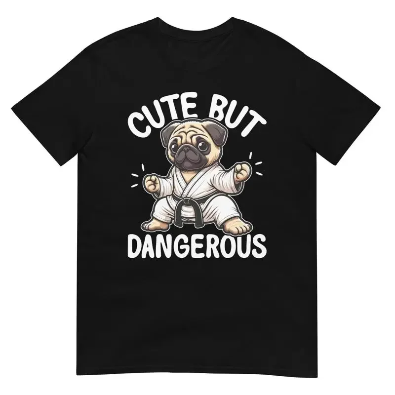 Mops-Hund, süß, aber gefährlich, lustiges Baumwoll-T-Shirt für Liebhaber