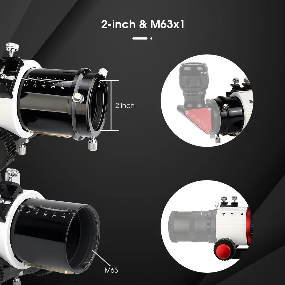 Svbony SV550 80mm APO Astronomisches Teleskop Refraktor OTA Set für Sonnenbeobachtung, Tiefenbeobachtung, Astrophotografie und Visuelle Beobachtung – Detail 35