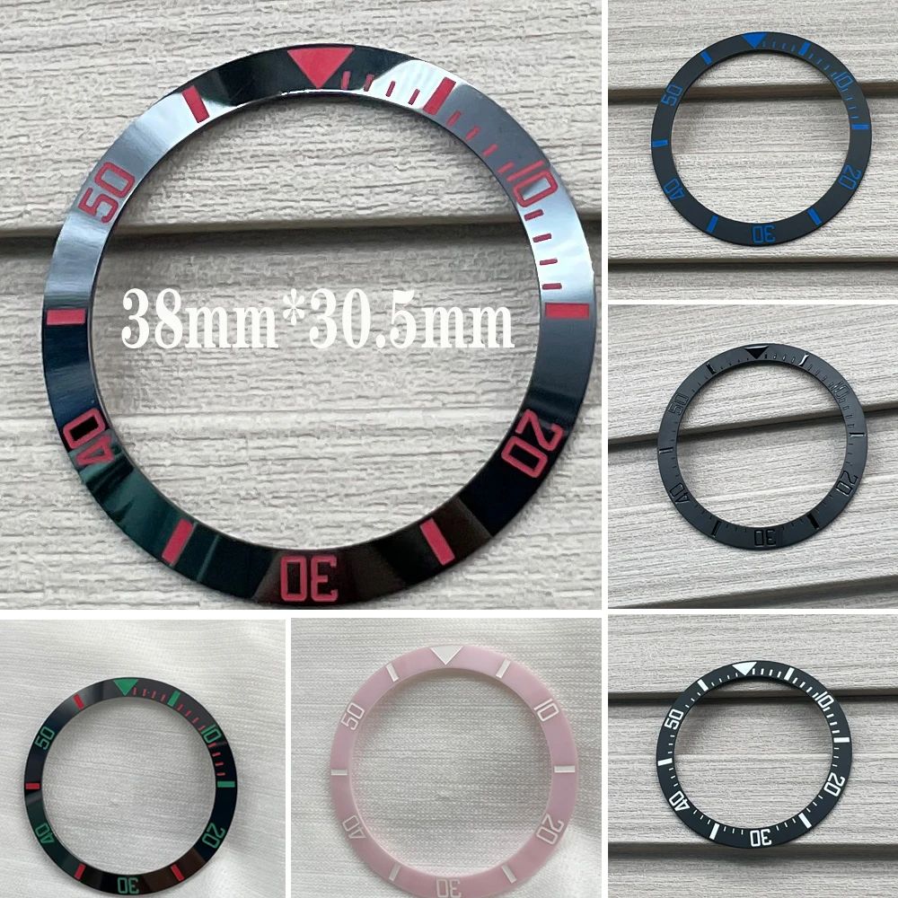 

38mm*30.5mm SUB Slope Ceramic Watch Bezel Ring Insert for Watch Case Replacement Parts Pink/White/Black