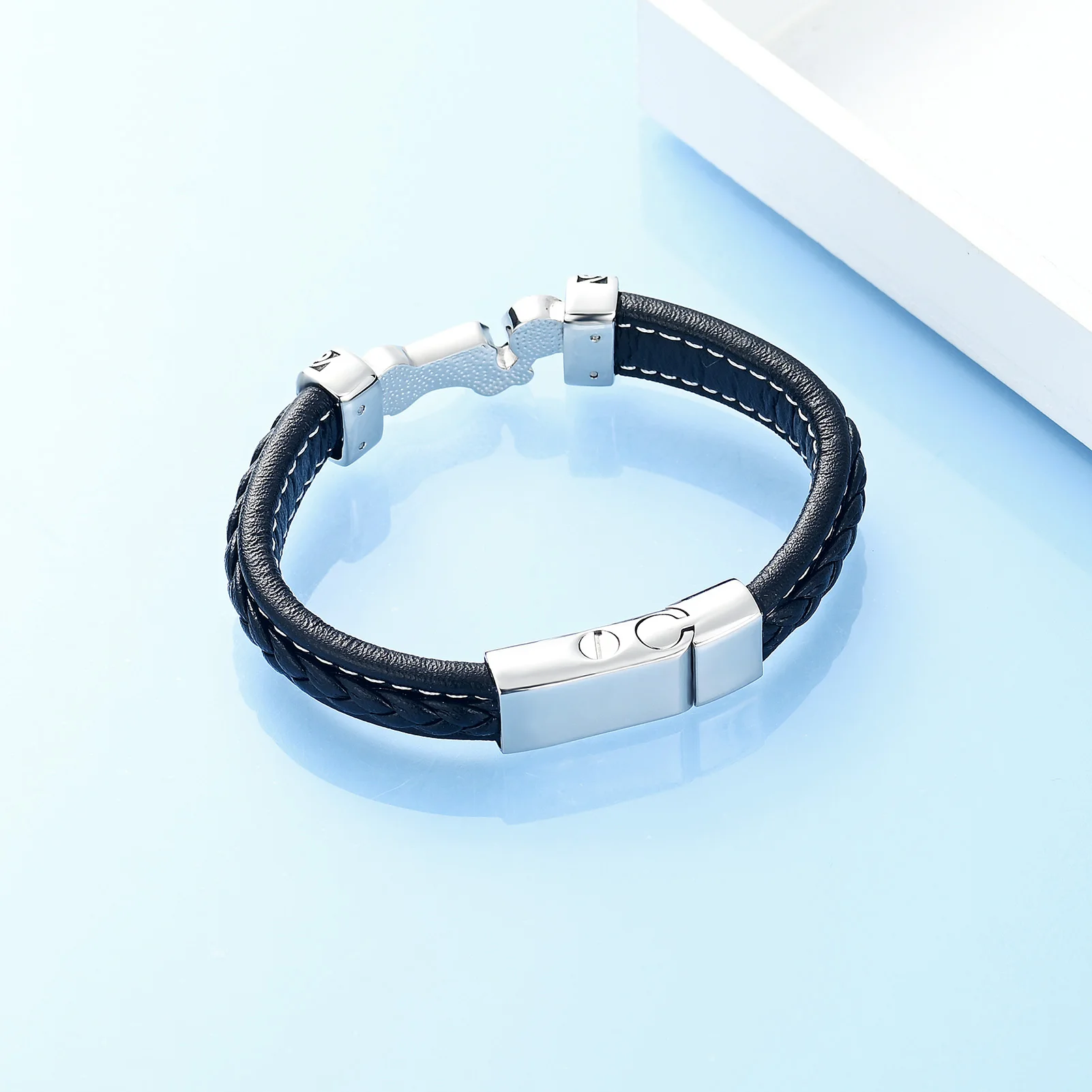 Exquisite Leather Bracelet Motorcycle Urns For Human/Pet Ashes Keepsake Memorial Bangle Stainless Steel  Cremation Jewelry