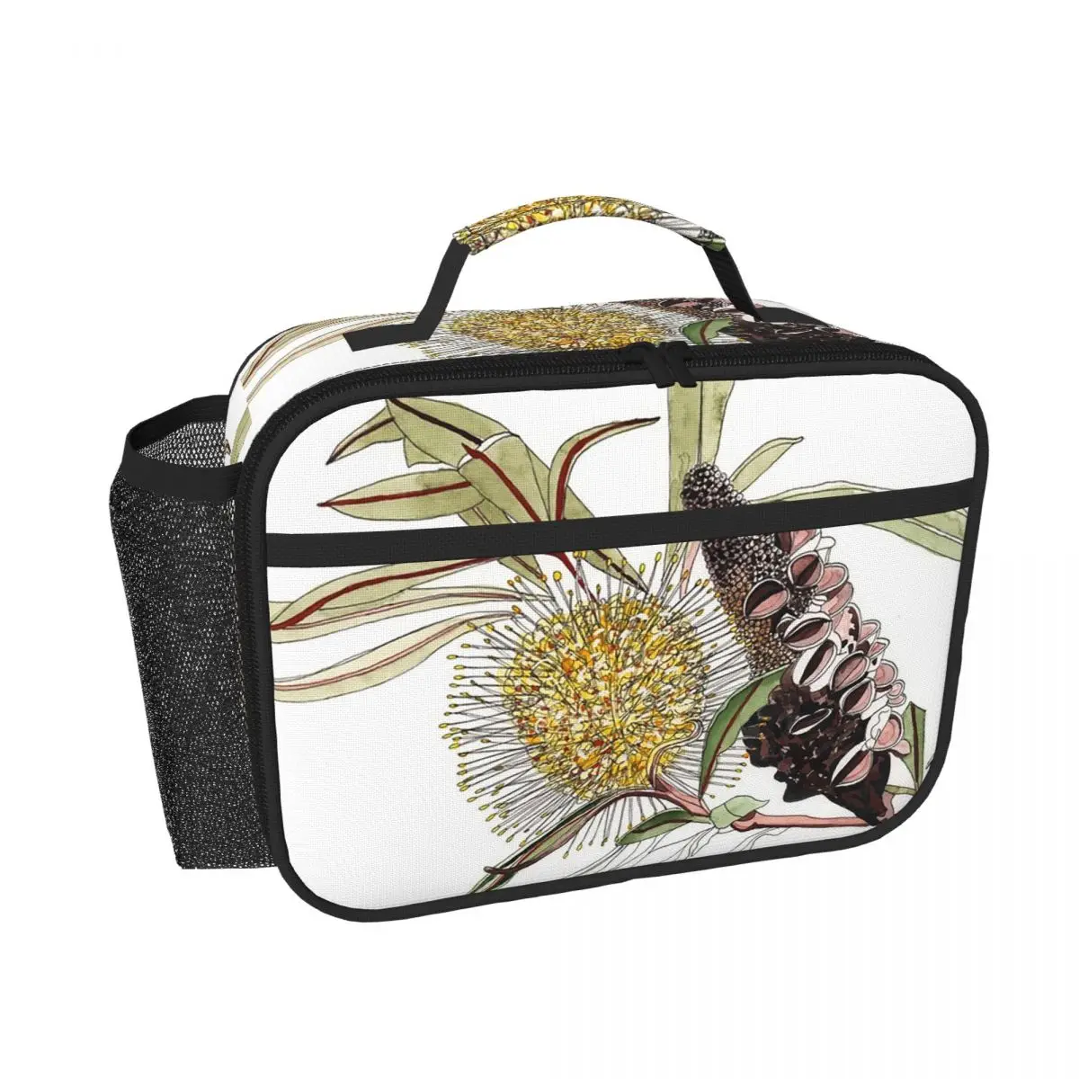 Banksia Flower Pod Australian Flora Yellow Insulated Lunch Bag for Women Kids Leakproof Food Boxes Thermal Lunch Box Tote