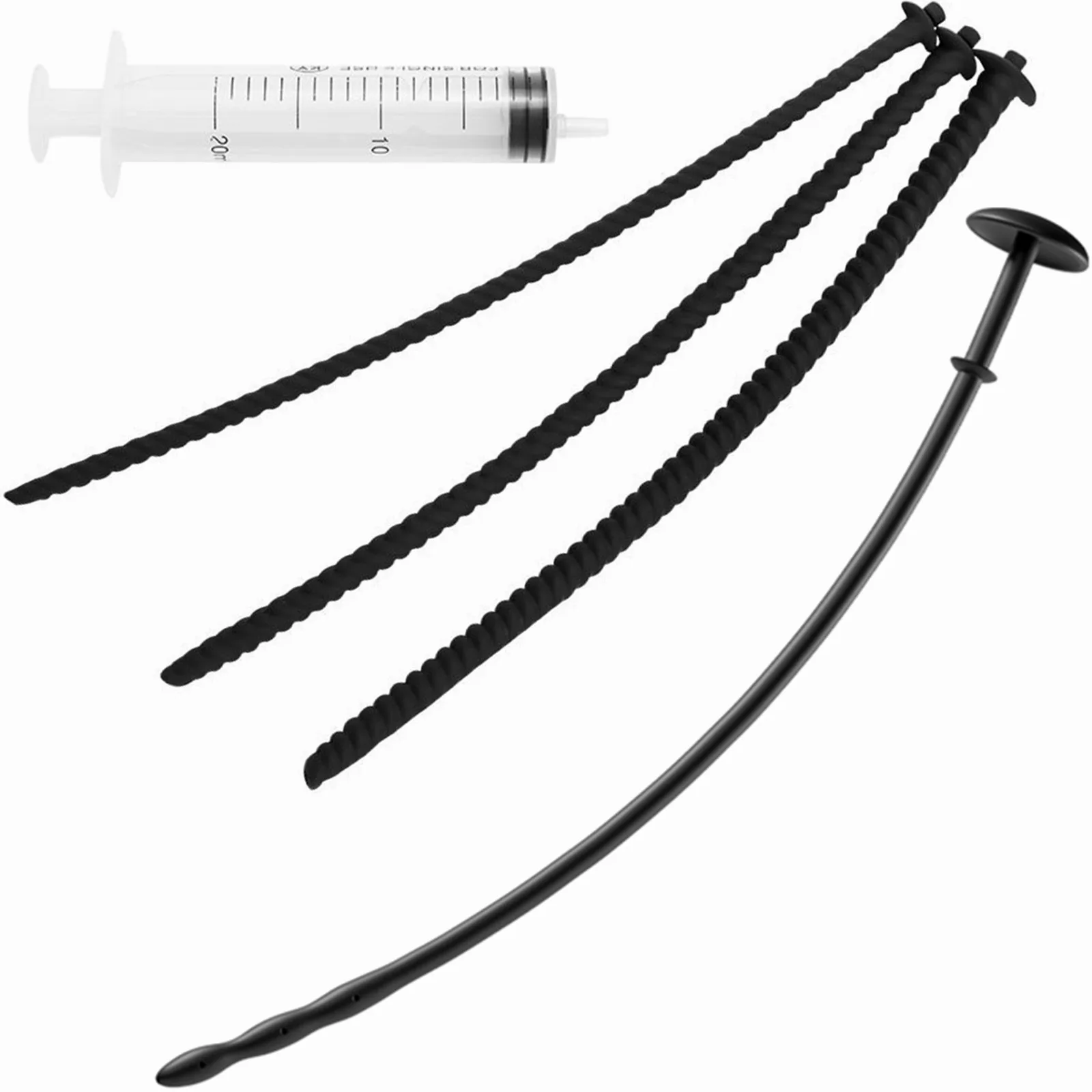 Silicone Urethra Sound Penis Insert Stimulation Dilator Chastity Catheter Hollow Penis Plug With Stopper bdsm Sex Toy For Men 18
