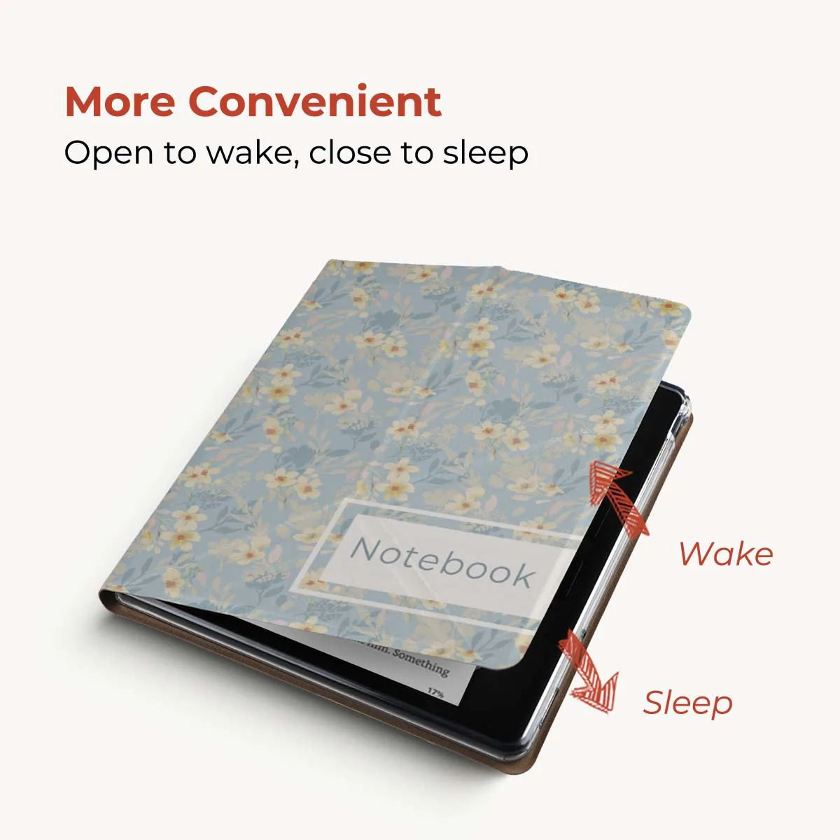 Magnetyczne etui odłączane Twosheep do Musnap Ocean Oceanc iReader Ocean5pro Ocean5c 7 cali, automatyczne usypianie/wybudzanie, mały, świeży, kwiatowy wzór. — zdjęcie produktu 4