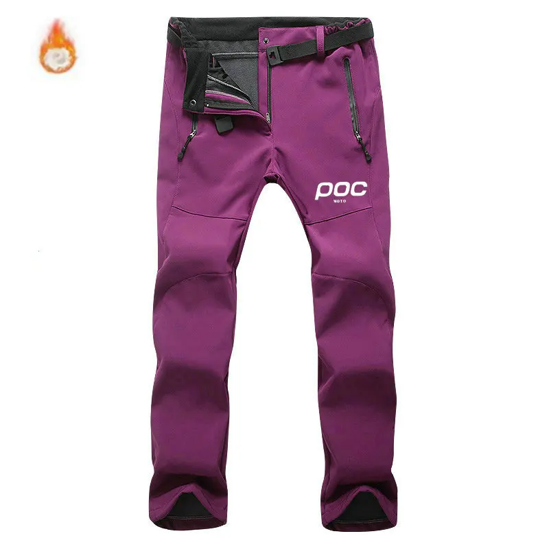 MOTO POC Winter Women Thick Warm Pants Waterproof Windproof Hiking Camping Skiing Pants Cycling MTB Road Bike Bicycle Trousers