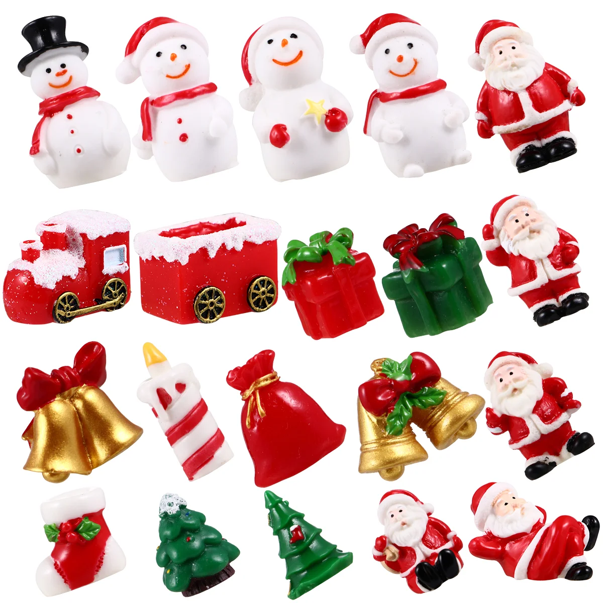 

Christmas Miniature Snowman Santa Claus Reindeer Figurines Micro Landscape Ornament Xmas Tree Figurines(Random Patterns)