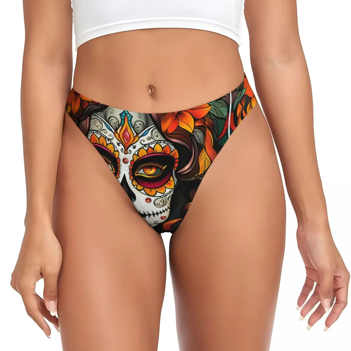 Personalised Mexican Skull Briefs Underwear Womens Comfortable Stretch Panties