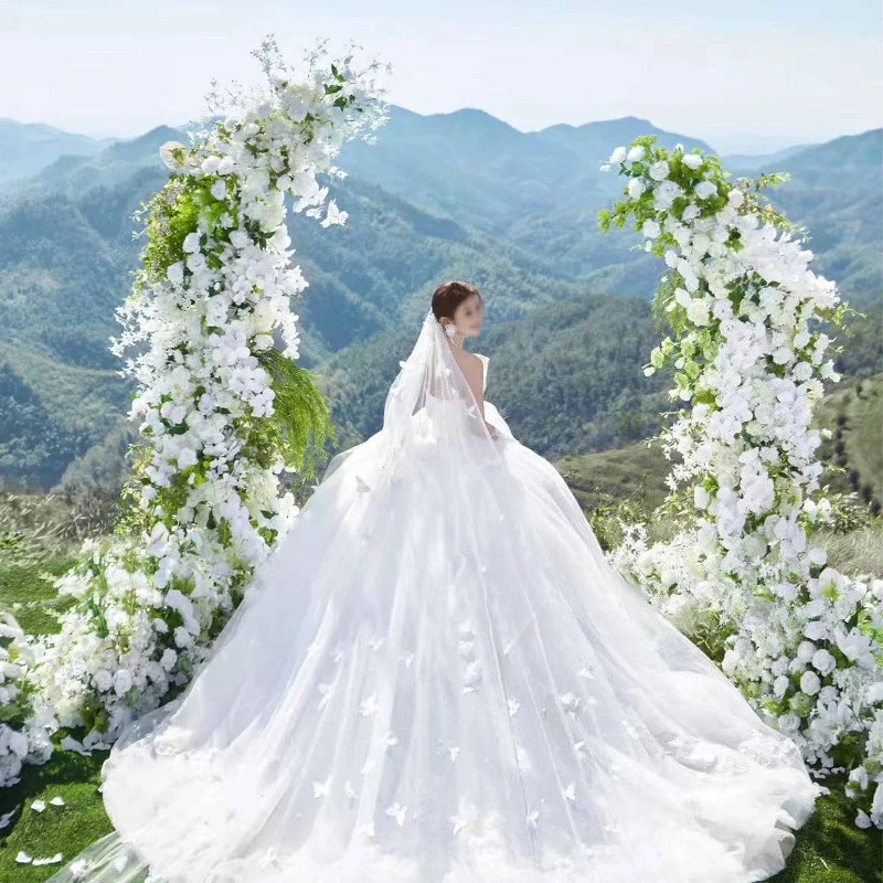 

Horn Arch Floral Props Artificial Flowers Wedding Backdrop Decoration Road Lead Flowers Outdoor Party Decor Floral Arrangement