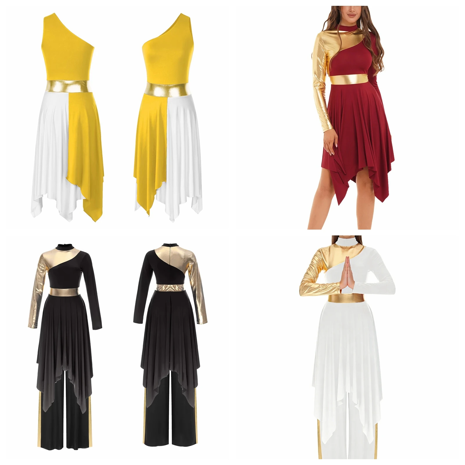 Lady Celebration of Spirit Dancewear Women Split Church Praise Dress Liturgical Lyrical Dance Dress Performance Worship Costume - view 2