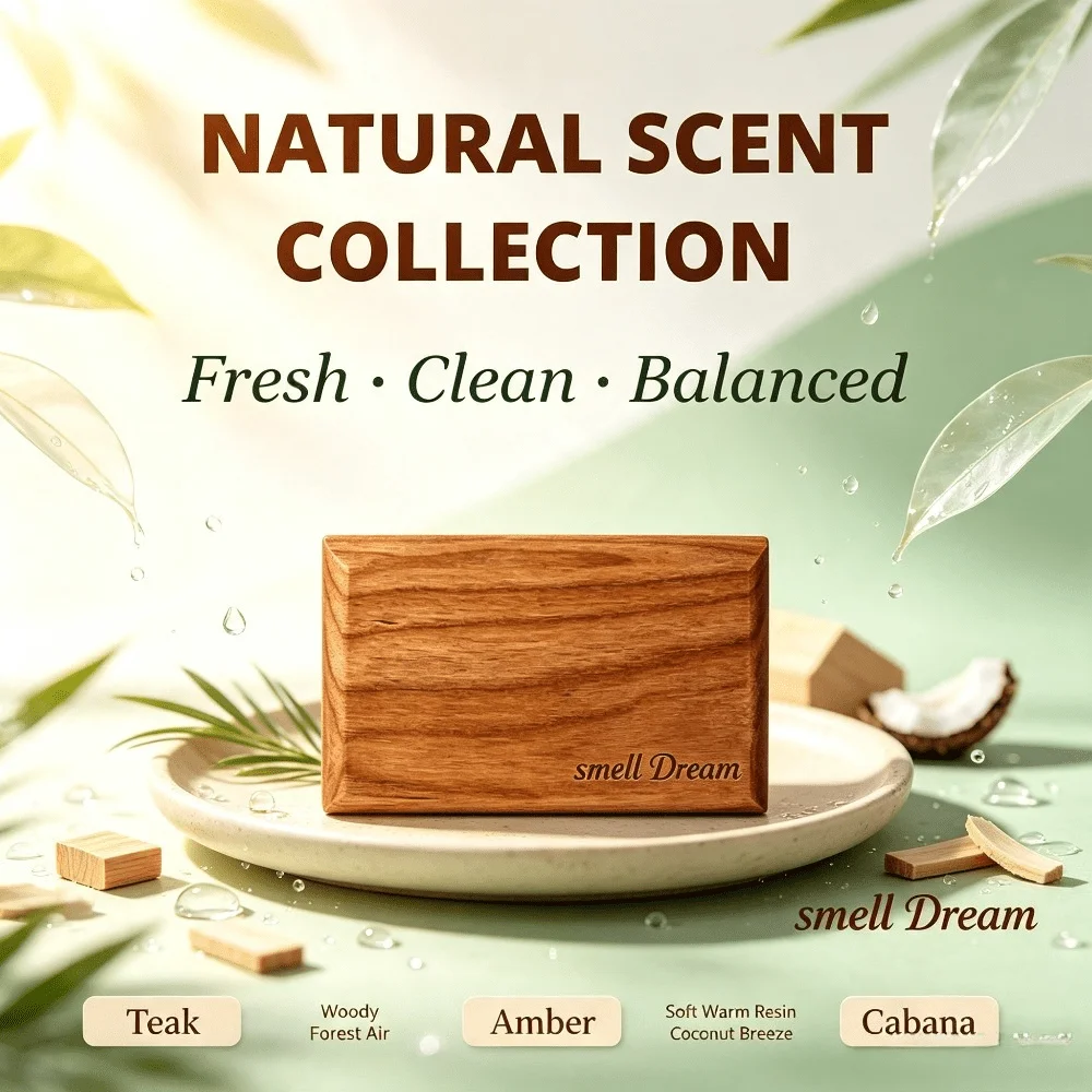 Car Air Freshener Teak Amber Orange Wood Scent Block 3 Pcs Set Long Lasting Warm Fragrance For Car Interior Home Decor view 6