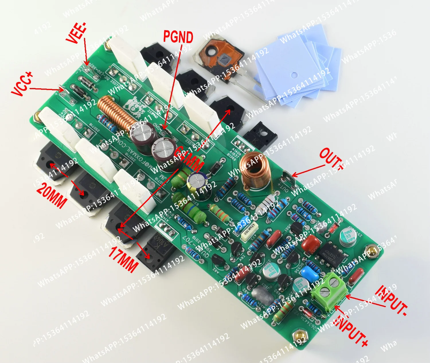 

Clone QUAD707 British Classic Amplifier 2SD718*6 125W 8R,250W 4R Stereo Audio Amplifier TLC271 OP AMP DC25V to 55V