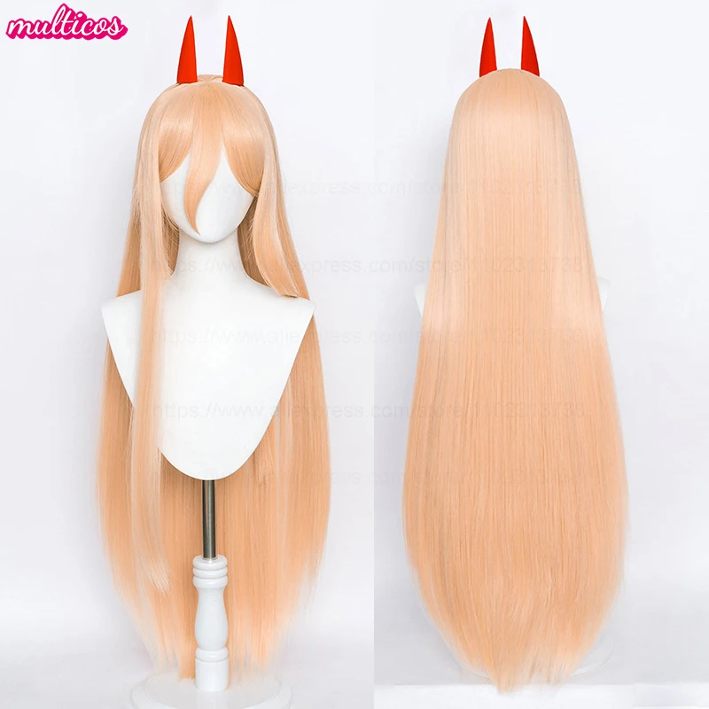 عالية الجودة شعر مستعار السلطة ماكيما السلطة الباروكات 100 سنتيمتر طويل الوردي البرتقالي مقاومة للحرارة الاصطناعية الشعر أنيمي شعر مستعار تأثيري + غطاء شعر مستعار