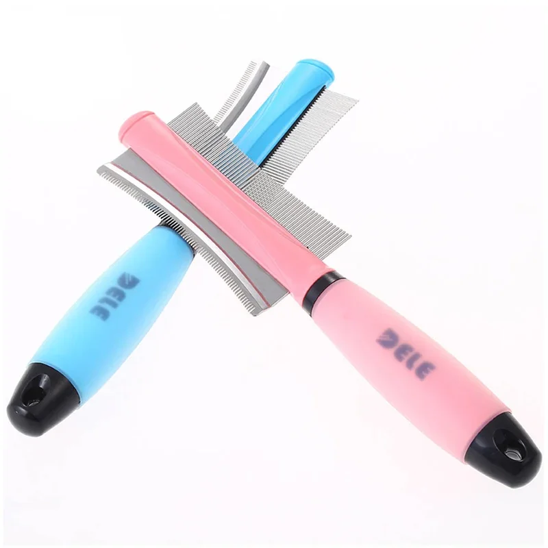 Dog Cat Removal Hairs Comb Brush Fur Shedding Trimming Blue Pink Dual Purpose Pet Grooming Tool Wholesale Pet hair remover car