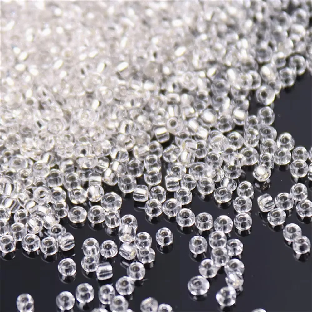 1.5mm 2mm 3mm 4mm White Series Czech Glass Seed Beads, Suitable for DIY Jewelry Making and Clothing Accessories