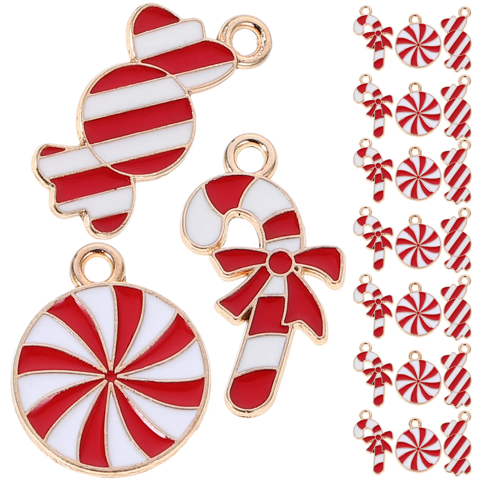 

Christmas Tree Candy Cane Lollipop Pendant Accessory Decoration Charms for Earring Making Supplies Alloy