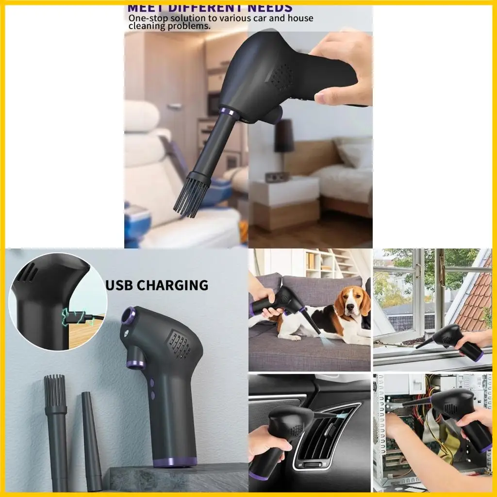  Wireless Air Duster USB Dust Blower Handheld Dust Cleaner Rechargable Large Capacity Portable for PC Laptop Car Clean