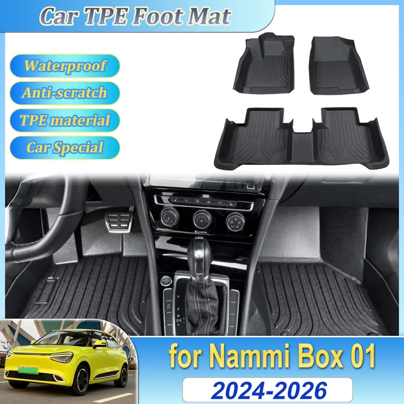 

For Dongfeng Nammi Box 01 2024~2026 Car LHD Floor Mat TPE Foot Pad Leather Panel Liner Carpets Custom Anti-scratch Accessories