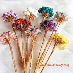 Natural Crystal Money Lucky Tree Amethyst Rose quartz Reiki Healing Fengshui Tree For Wealth And DIY Luck Home Decoration