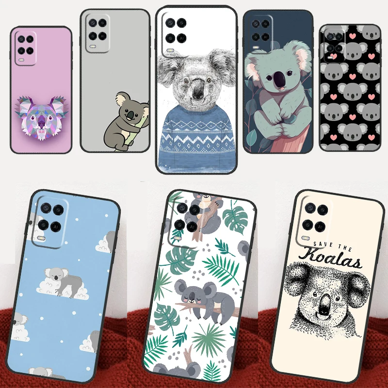 Cute Australia Koala Art For OPPO A76 A96 A15 A16 A17 A77 A74 A94 A52 A72 A5 A9 A31 A53 A78 A98 A57s A54s A53s Case