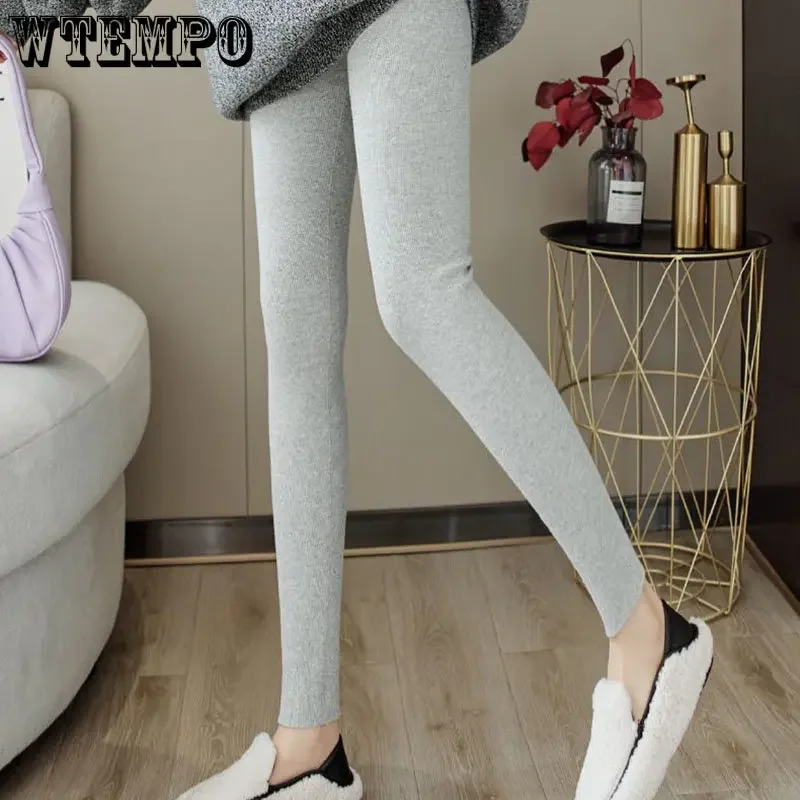 Extra-thick Leggings Women\'s Velvet Thickening Outer Wear Threaded Slim Warm Pants Autumn and Winter Plus Wholesale