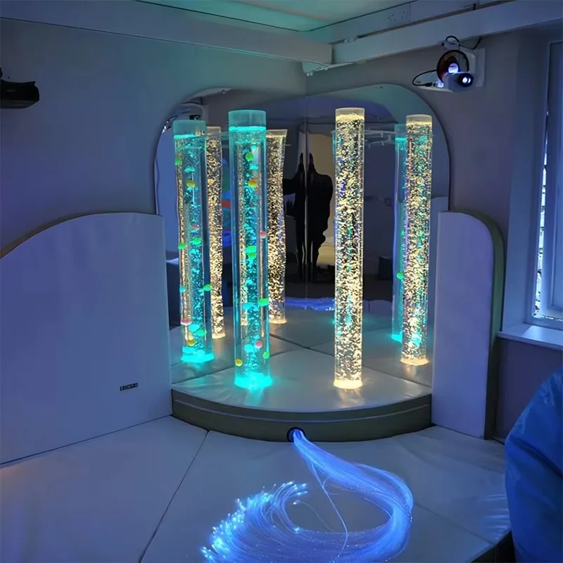 Sensory bubble tube manufacturer LED color-changing water pipe with therapeutic clinic school sensory integration bracket