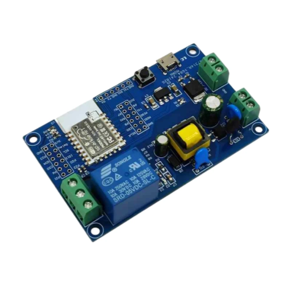 

AC90-250V/DC7-12V/USB5V Power Supply BK7238 On Board WB3S WIFI Bluetooth Single Relay Board WIFI+BLE Iot Development Relay Board