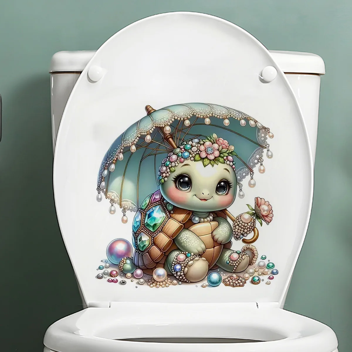 

Cute Turtle and Pearl Wall Decal for Living Room Decoration Easy to Beautify Your Home, Used for Toilet, Car, Refrigerator,