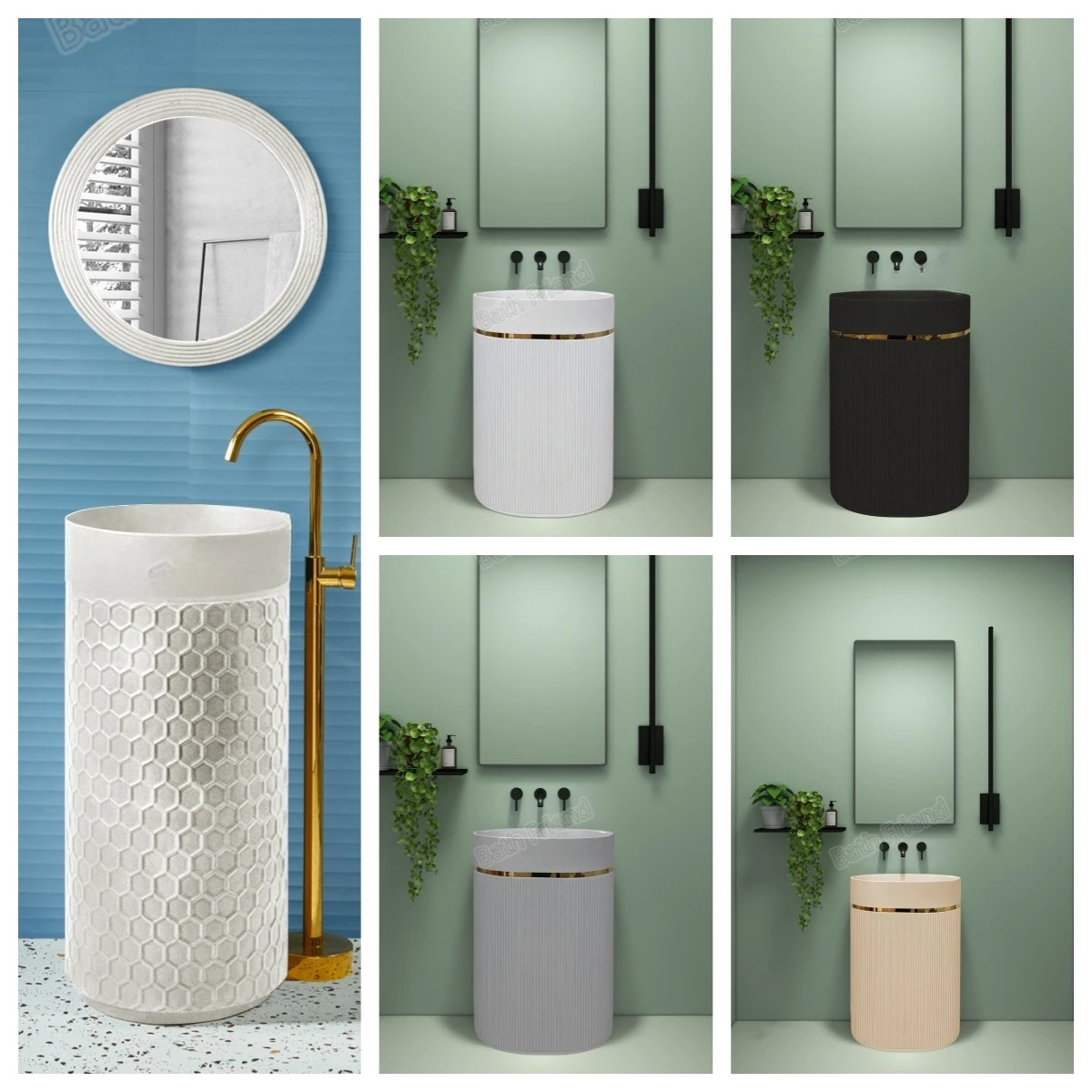 Luxury modern high-quality environmentally friendly artificial stone integrated bathroom independent basin wash basin outdoor us