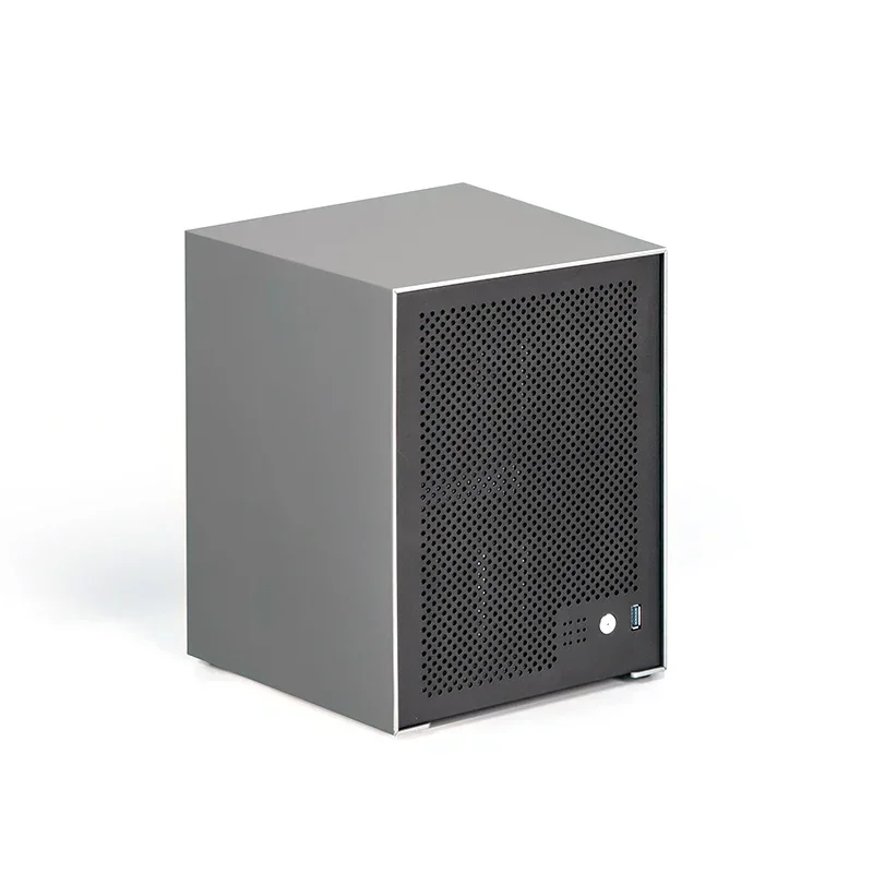 6-Disc NAS Chassis 3mm CNC Anodized Aluminum ITX Case with 1U PSU for Small Form Factor BuildGoods in stock