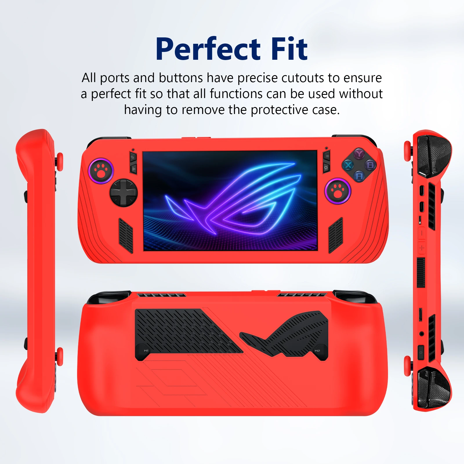 

For ASUS ROG Ally X Soft Silicone Protective Cover Shockproof Handheld Console Case Anti-Scratch Dustproof Protector Shell