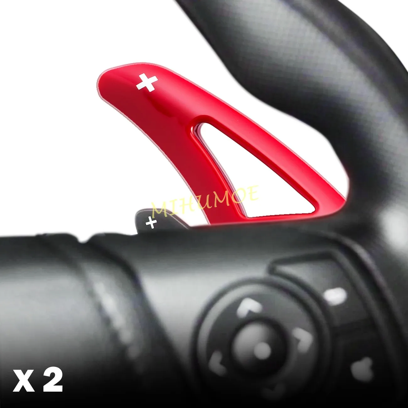 

For Toyota Hilux Fortuner Corolla Mark X Black / Red Car Steering Wheel Shift Paddles Extension Shifter Sticker Car Accessories