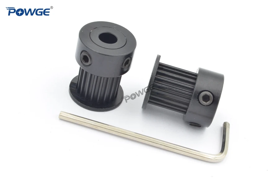 POWGE Black Anodizing 20 Teeth 2M 2GT Synchronous Timing Pulley Bore 5/8mm for Width 9/10mm 2MGT GT2 Open Belt 20T 20Teeth VORON