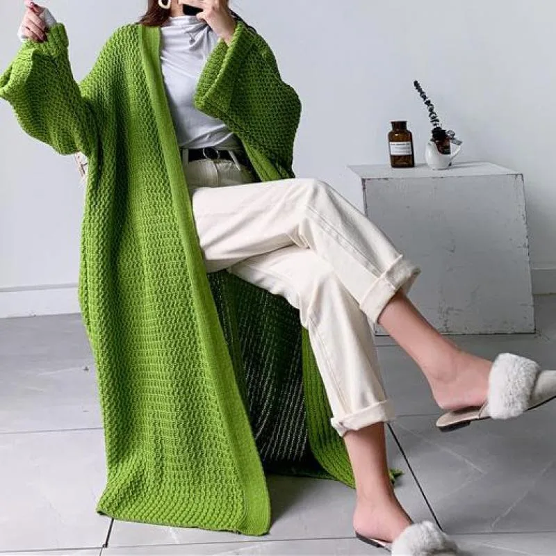 2023 New Casual Cardigans Long Sweater Women Long Sleeve Knit Cardigan Oversized Solid Loose Cardigan Coat Women Korean Winter