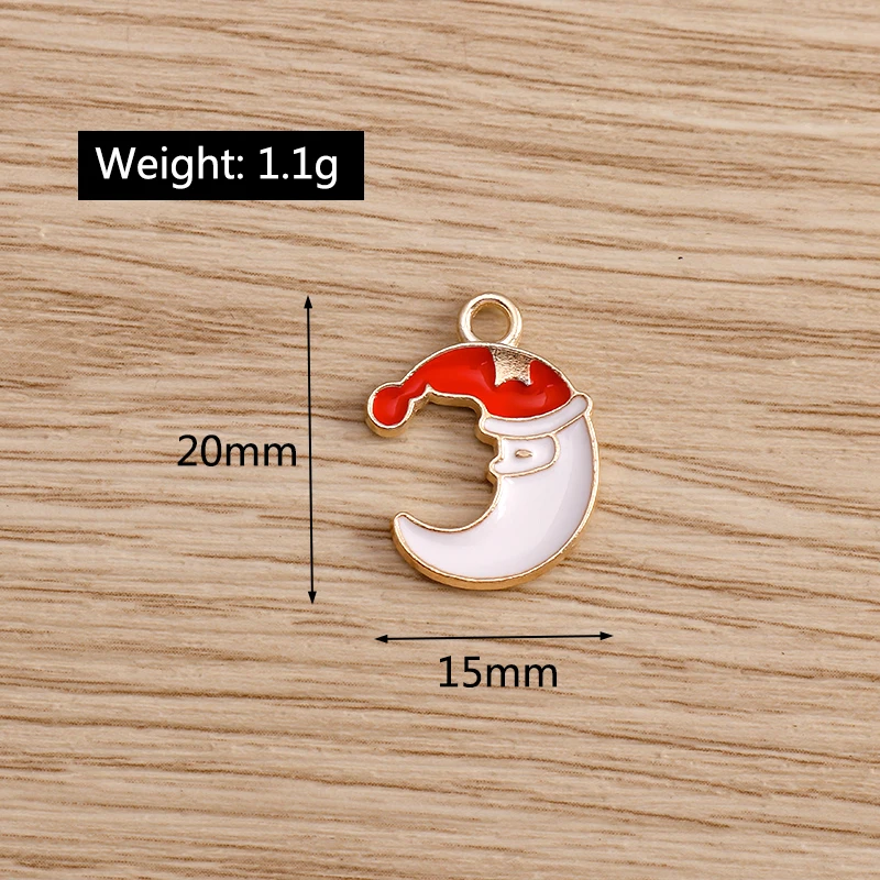 10 Stück Niedliche Weihnachtsanhänger aus Emaille: Weihnachtsmann, Handschuhe, Baum, Hirsch - Anhänger für Schmuckherstellung, Halsketten, Ohrringe, DIY-Geschenke – Detail 33