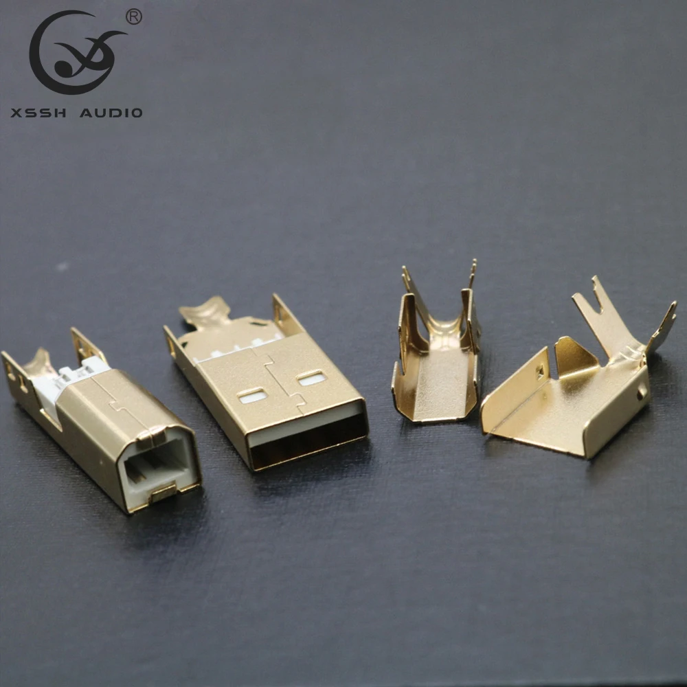 タイプ2.0 A-B標準ポートyivo xsshオーディオメスはんだジャックコネクタusb A-Bタイプゴールドメッキプラグハイファイusbプラグコネクタ