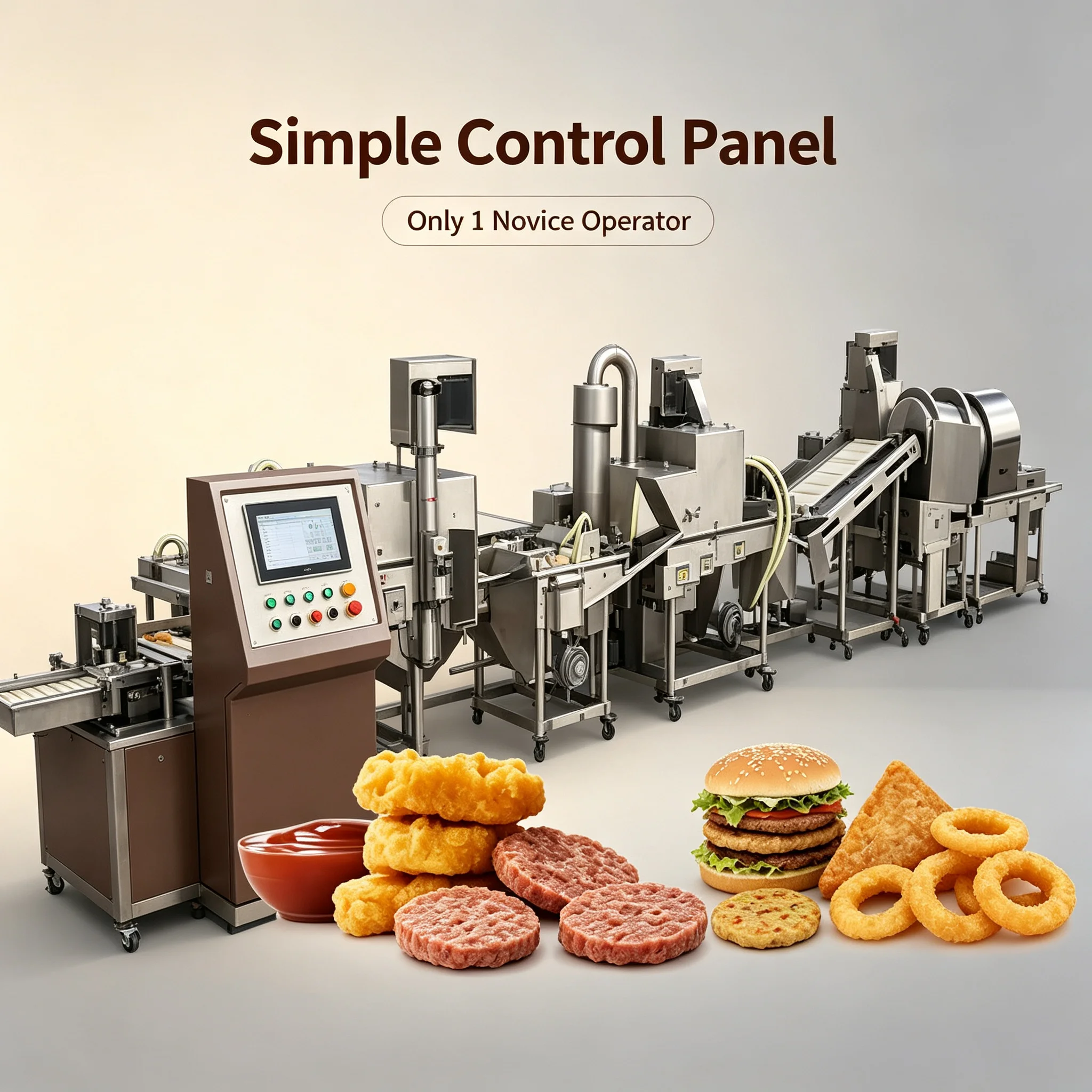 Central‑kitchen Dedicated Forming Machinery for Chicken Nugget & Beef Patty Commercial Snack Batch Processing