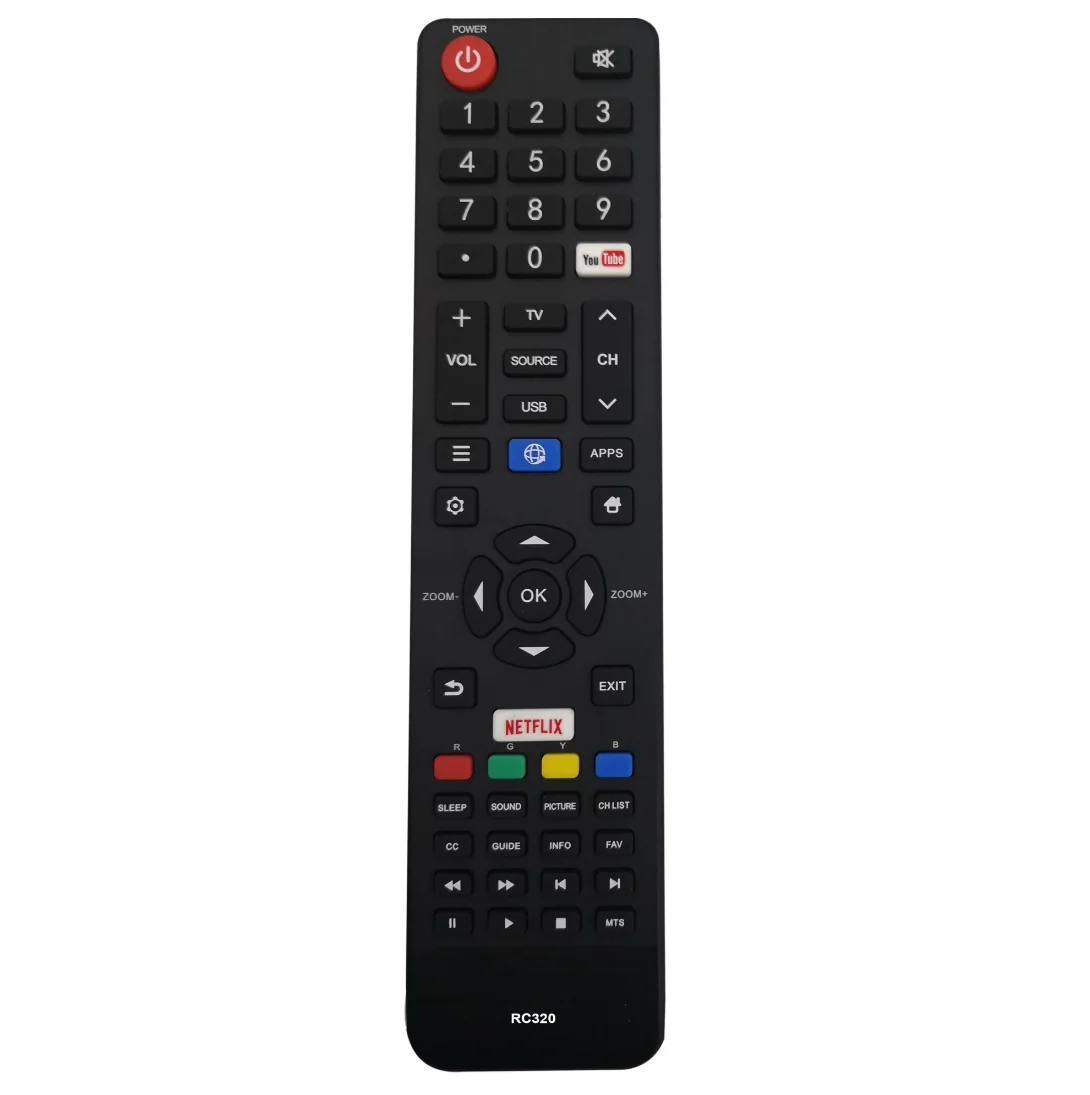 جهاز تحكم عن بعد بديل Rc320 متوافق مع تلفزيونات Jvc Led مع أزرار Netflix و Youtube