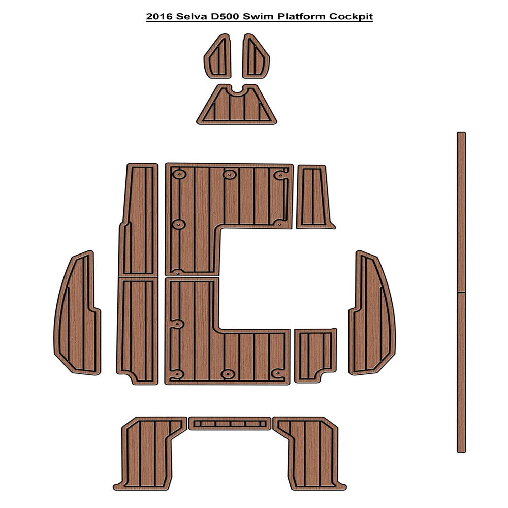 

2016 Selva D500 Swim Platform Cockpit Pad Boat EVA Foam Faux Teak Deck Floor Mat SeaDek Gatorstep Style Self Adhesive smf9k63v