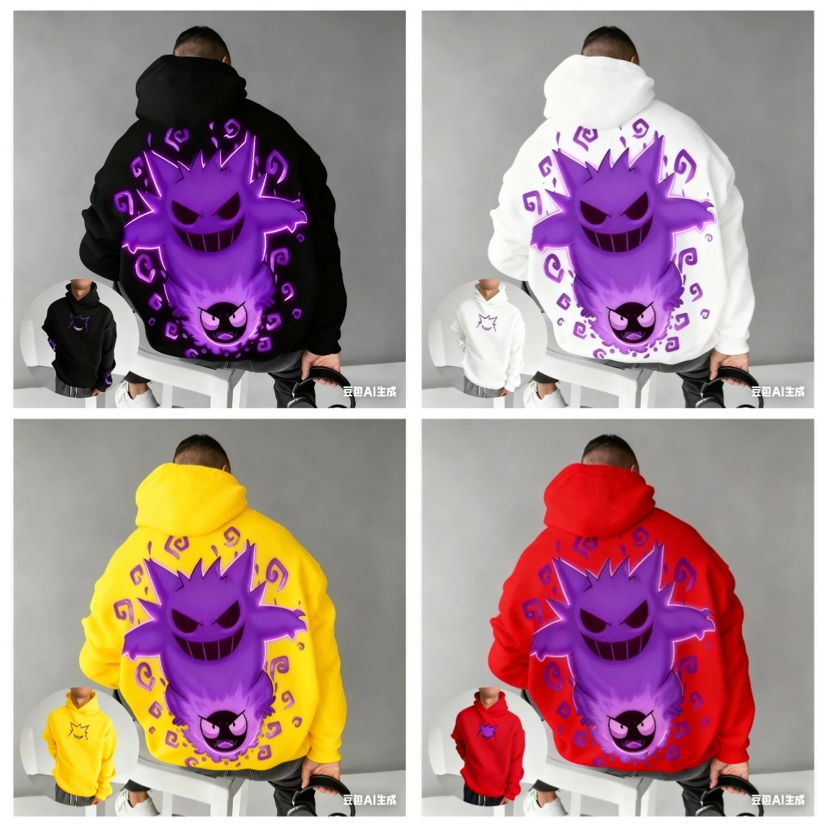 

Cartoon 3D Printed Hoodie for Men; Street Style Casual Wear with A Pocket Monster Top for Autumn/winter 2025