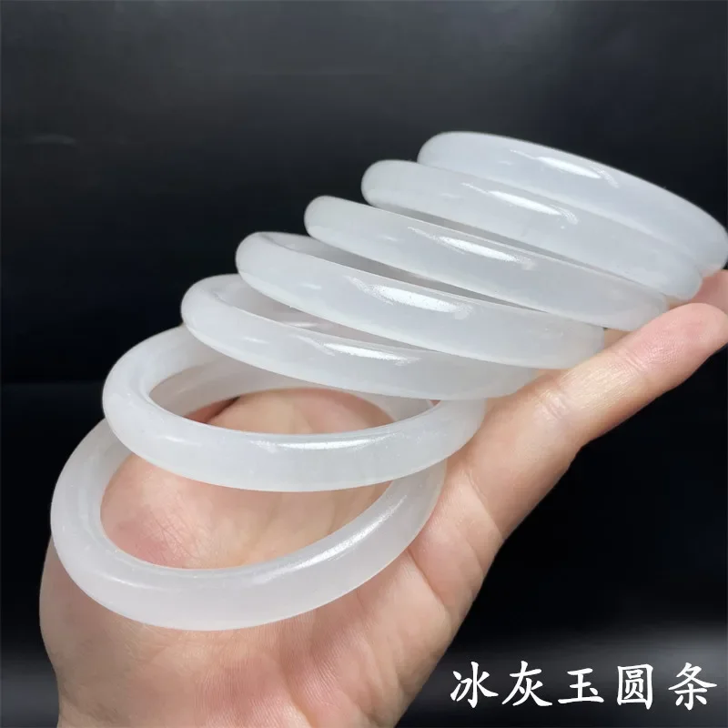 

Ink Wash Danqing Jade Bracelet, White Moonlight Round Strip Beauty Strip Women's Gift Bracelet Fashion Jewelry Bangles