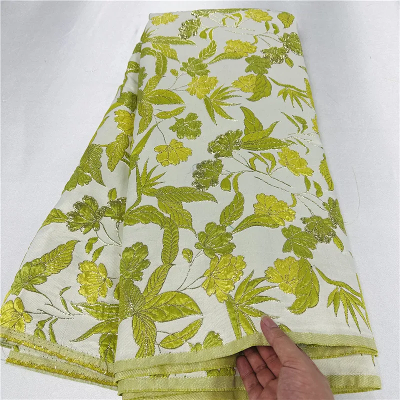 Imagem -03 - Africano Brocado Jacquard Tecido de Renda Laço Líquido Dourado Francês Vestido de Noiva Alta Qualidade Jardas 29l85292 2024