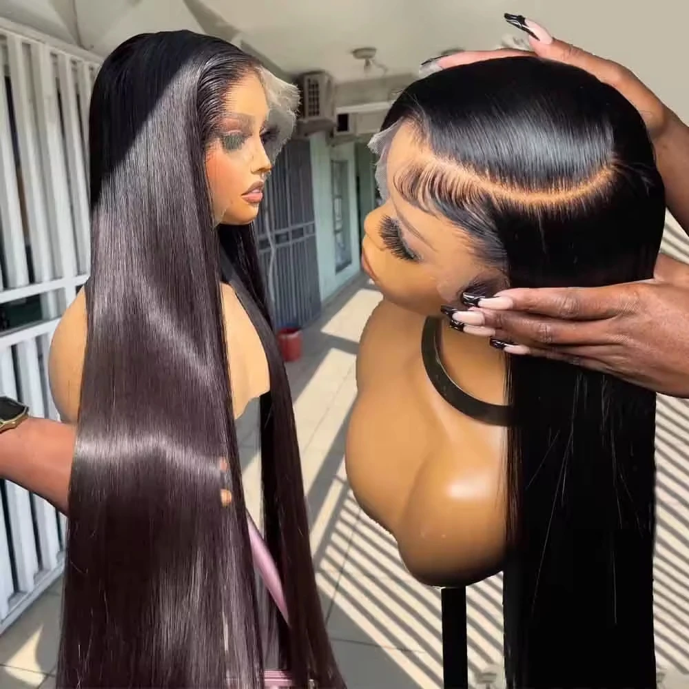 

13x4 Lace For Black Women 30 Inch Lace Front Wig PrePlucked 200 Density HD Transparent Straight Lace Frontal Human Hair Wig