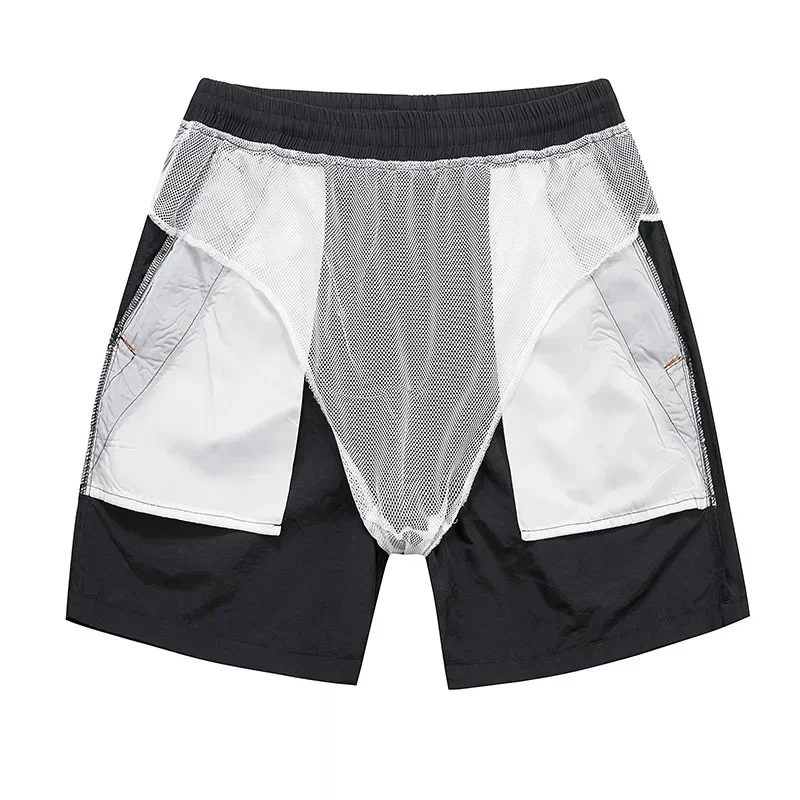Dubbellaagse zwembroek Korte, sneldrogende strandshort Zwembroek met ritszakken