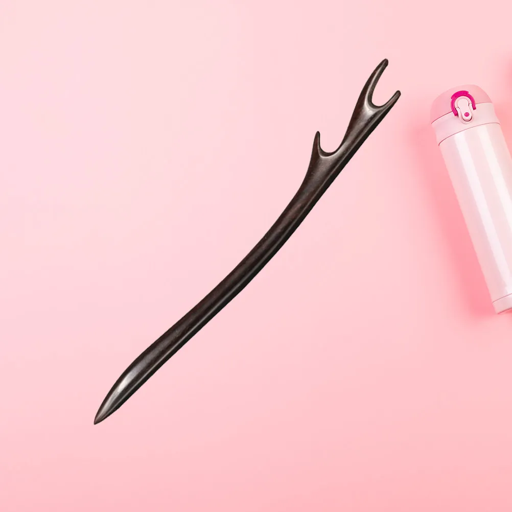 

Элегантная заколка для волос из черного эбенового дерева, гладкая, округлая, винтажная, в стиле ретро, для женщин