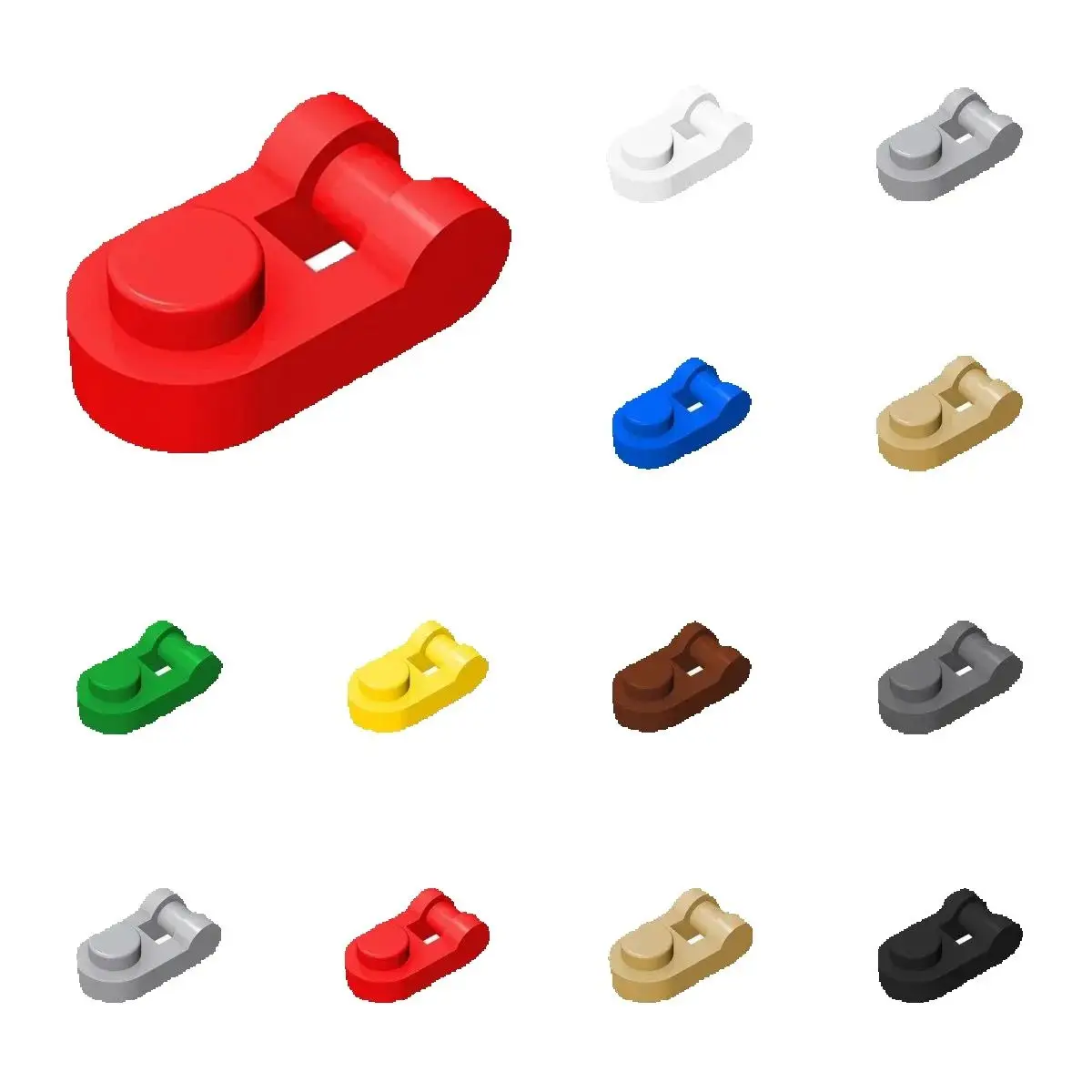 50pcs 26047 Special Plate 1 x 1 Rounded with Handle Building Block Toys For Children Compatible Educational Creative Size DIY MO