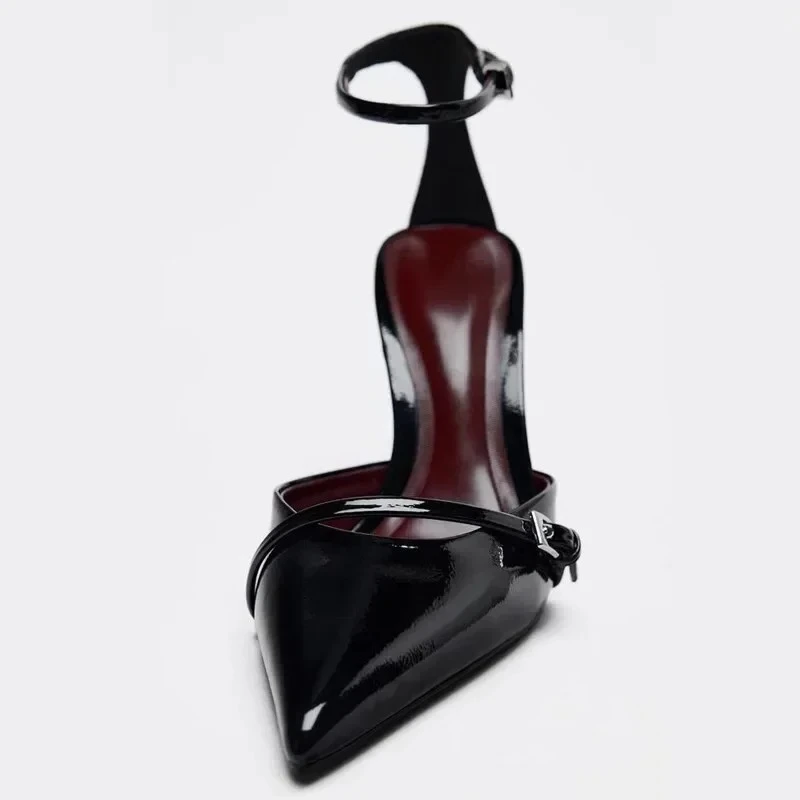 

Luxury Designer Pumps Women Fashion Pointed Toe Ankle Strap Buckle High Heel Sandals Elegant Party Dress Shoes Zapatos De Mujer
