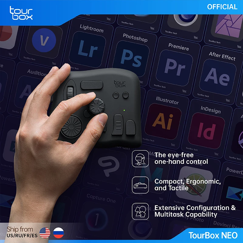 TourBox NEO-controlador de edición avanzado para dibujo Digital, edición de fotos y vídeo, oficial