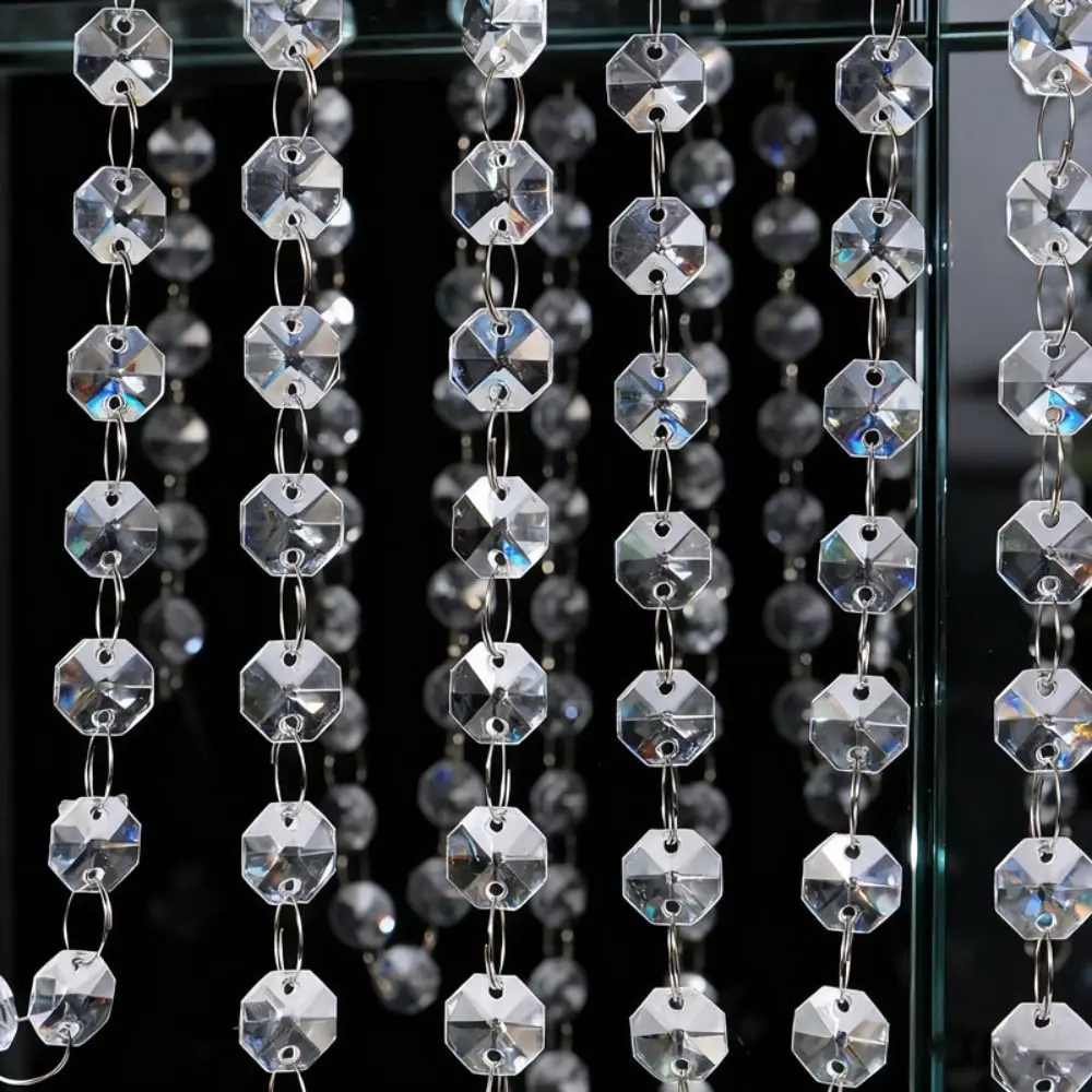 10PCS 100cm Clear Beaded Curtain Transparent Shinning Acrylic Hanging Strand Hanging Chandelier Accessories Decoration