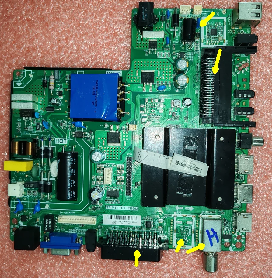 TP.MT5510S.PB802 Scheda madre TV di rete WiFi Gli acquirenti con diverse interfacce verificano foto fisiche