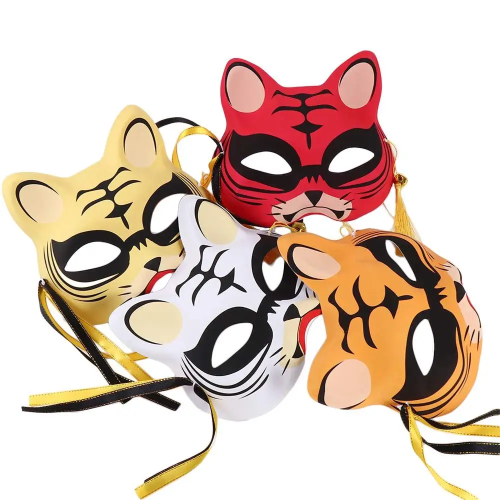 

Props Carnival Accessory Cosplay Mask Halloween Decoration Tiger Cat Mask Half Face for Halloween Masquerade Mask Eey Mask