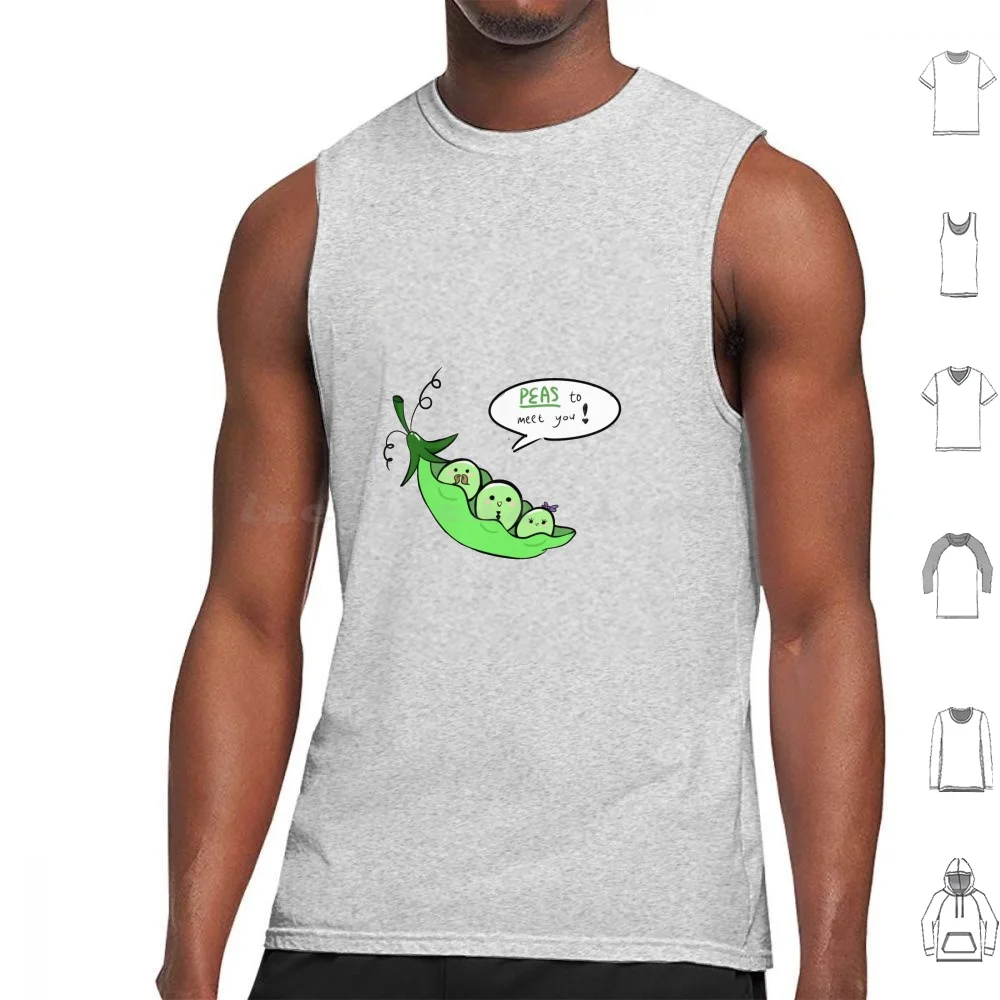 Peas To Meet You Tank Tops Vest Sleeveless Peas To Meet You Please To Meet You Puns Punny Kawaii Cute Clipart Cartoon Kids